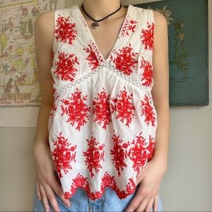 lace sleeveless blouse